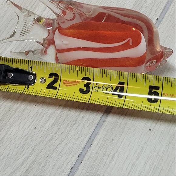 Vintage Blown Glass Red Fish Paperweight Art Glass Figurine Handblown - Picture 2 of 8